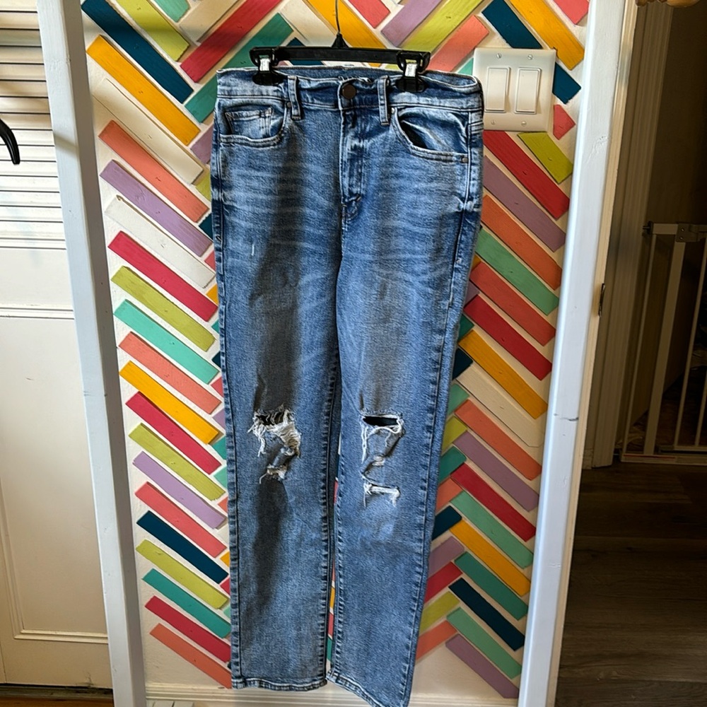 High rise straight jeans
